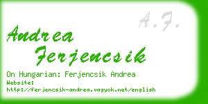 andrea ferjencsik business card